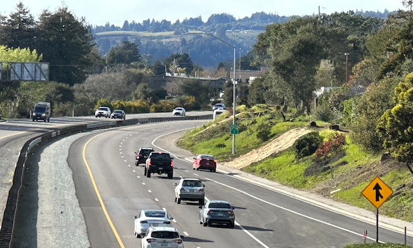 image of Highway 1 near 41st avenue where trees have been removed to make way for upcoming work
