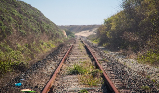 the North Coast rail road tracks